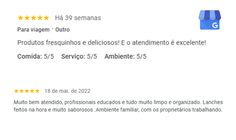 Avaliação de cliente - 5 estrelas