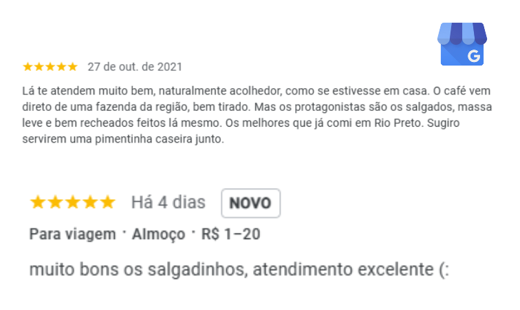 Avaliação de cliente - 5 estrelas