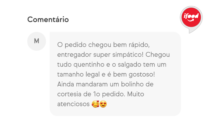 Avaliação de cliente - 5 estrelas